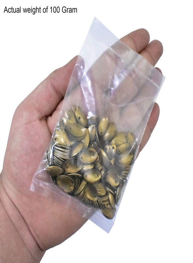Embroiderymaterial Bean Shape Metal Sequins for Craft, Embroidery and Jewellery Making 100gm (8 * 15MM, Gold) - Image 3